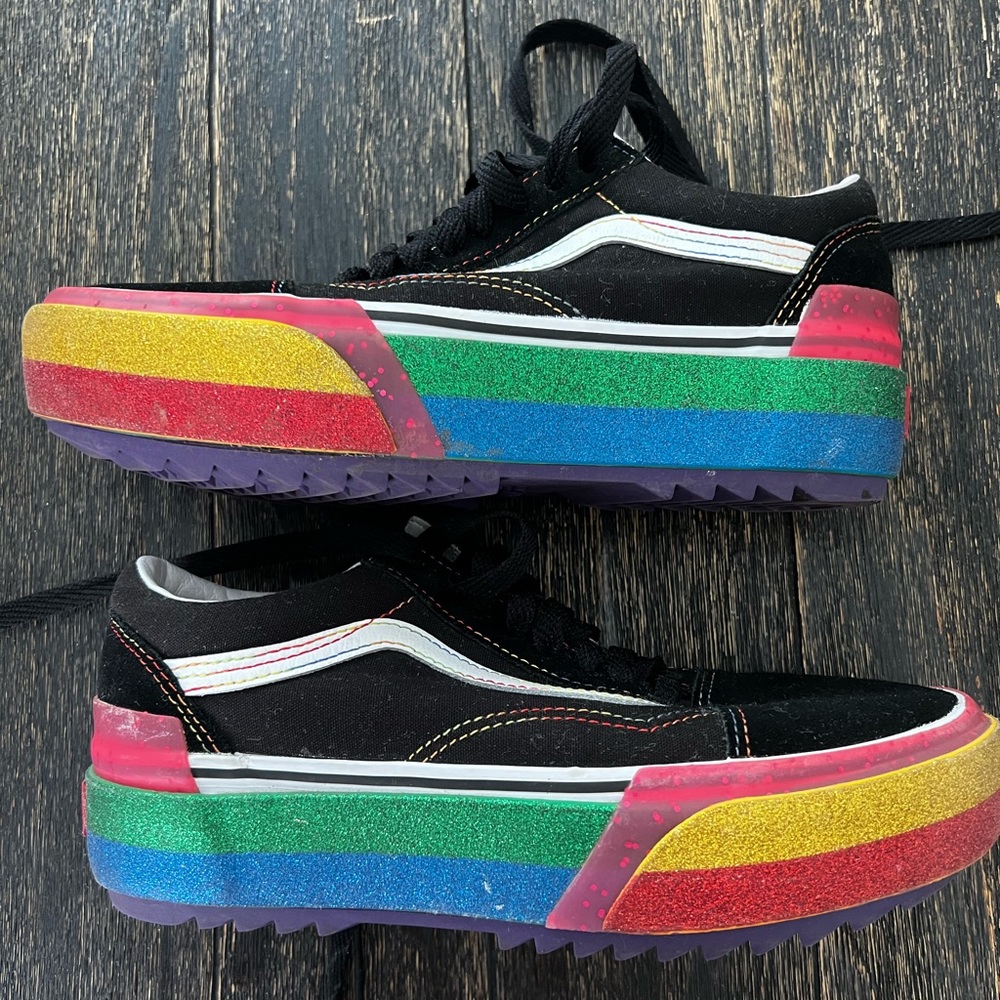 Vans Old Skool Pride Glitter Stacked- Black